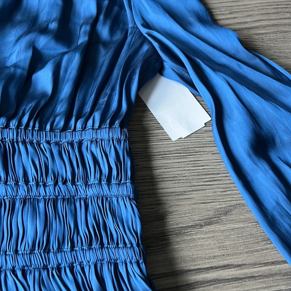 Maje Riannette Satin Maxi Dress in Blue sz 2 415$ - Picture 12 of 14